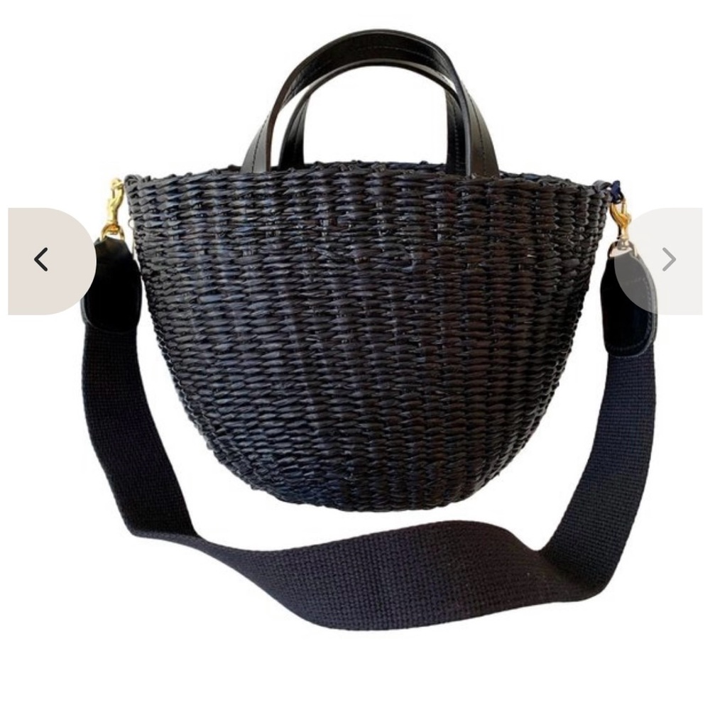 NWT Clare V. Los Angeles Apolline Dark Brown Black Handwoven Dyed Straw Bag